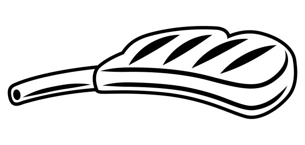 烤羊肉排的插图。烧烤产品。有风格的厨房和餐厅菜单。图片下载