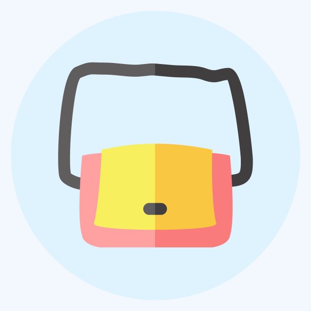 图标肩包。适合男性佩戴的饰品符号。平的风格。简单的设计可编辑。设计模板向量。简单的符号说明图片下载