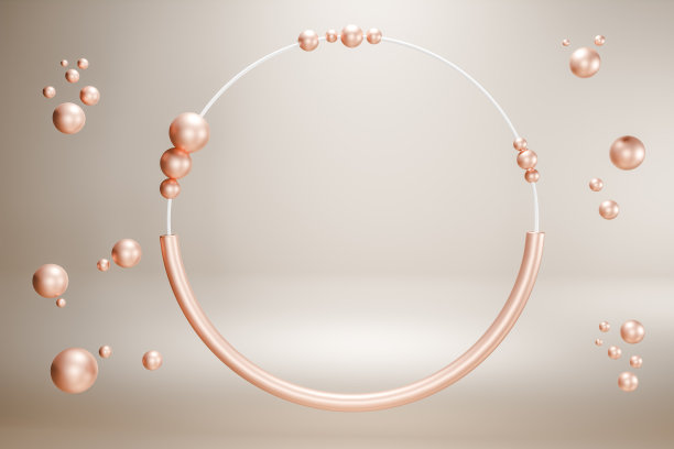 圆与珍珠的3D渲染插图图片下载
