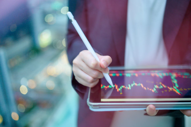 股票走势图聚焦投资保护风险增加财富经济图表背景图片下载