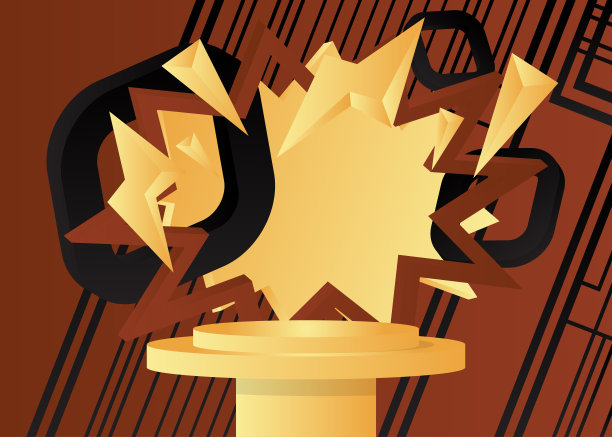 黑色，棕色和金色模型产品展示。抽象柱体基座基座。矢量3D舞台展示。场景与最小的几何形式表示。图片下载