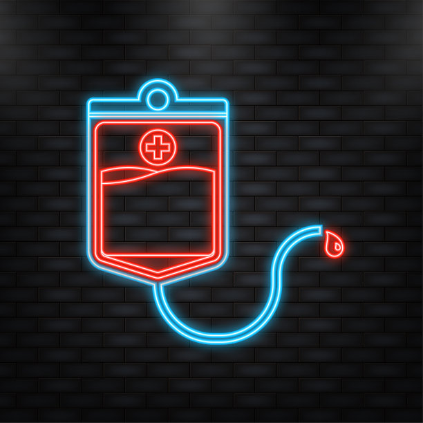 摘要宣传册用红色献血为医用设计。霓虹灯插图设计图片下载