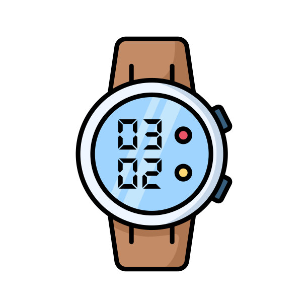 智能手表图标矢量设计模板在白色背景图片下载