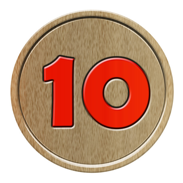 木制按钮上的数字插图图片下载