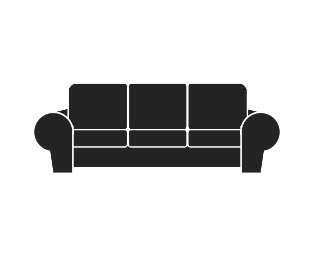 矩形沙发单色构图图片下载