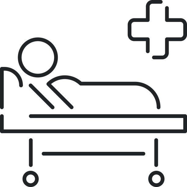 医院病床圆形图标图片下载