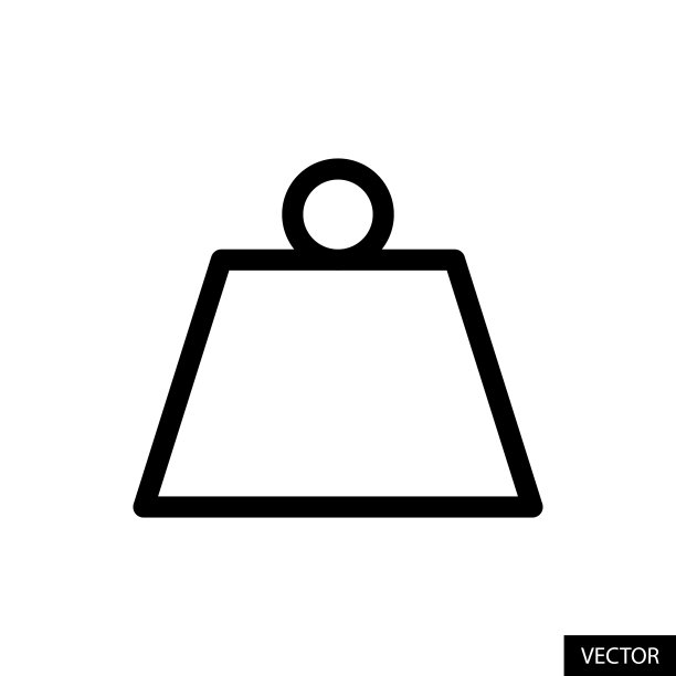 权重矢量图标在线条风格的设计孤立的白色背景。可编辑的中风。图片下载