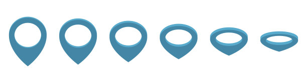 地图位置引脚图标集矢量插图图片下载