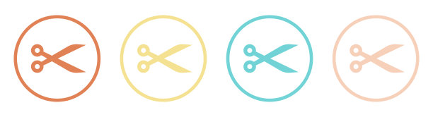 剪刀图标在平面风格矢量插图集合图片下载