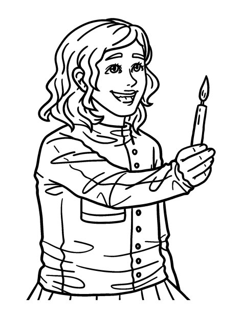 光明节女孩举着蜡烛孤立的成年人图片下载