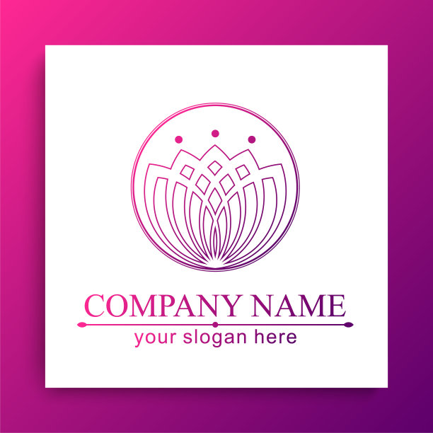 莲花的标志。花图标抽象设计矢量模板名片。莲花SPA图标。标志适用于水疗、按摩、美容美发、瑜伽、化妆品、酒店、时尚。图片下载