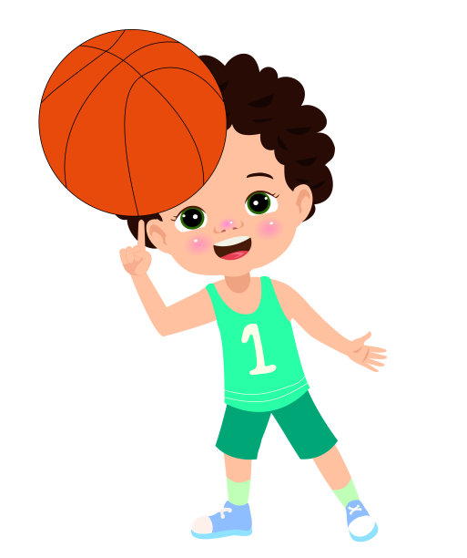 矢量插图的孩子打篮球图片下载