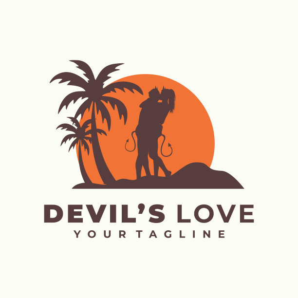 夏天浪漫的海滩矢量符号设计模板图片下载