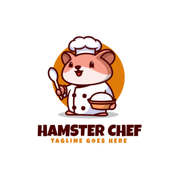 矢量插图仓鼠厨师吉祥物卡通风格。图片下载