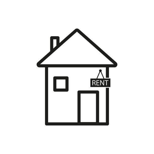 房租图标。房屋物业出租标志。矢量插图。股票的形象。图片下载