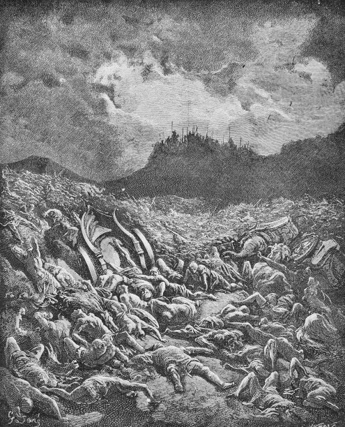 约沙法享受胜利的果实，没有斗争，在古老的书圣经图片，由G. Doreh, 1897图片下载