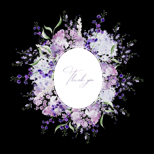 水彩花圈用胡鹃花和野花，绿叶。图片下载