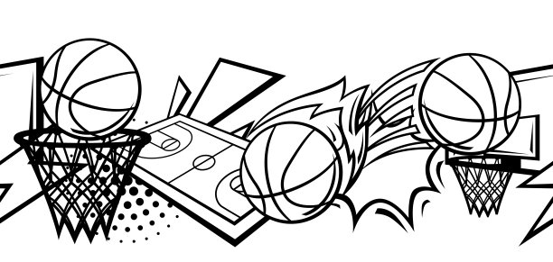 图案与篮球项目。体育俱乐部插图。图片下载