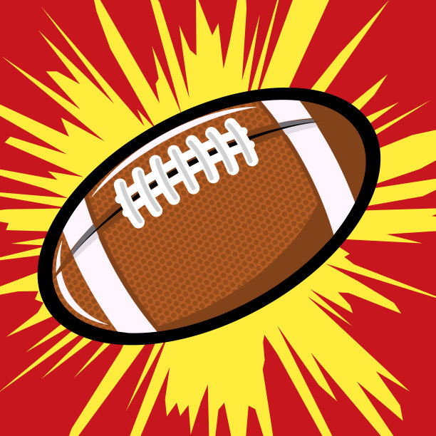 橄榄球或美式足球的流行艺术复古风格。波普艺术风格的舞会。矢量设计元素。图片下载