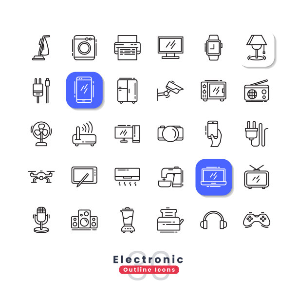 电子轮廓图标图片下载