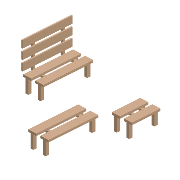 等距单元素-公园长椅图片下载