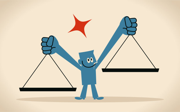 手持天平的蓝人图片下载