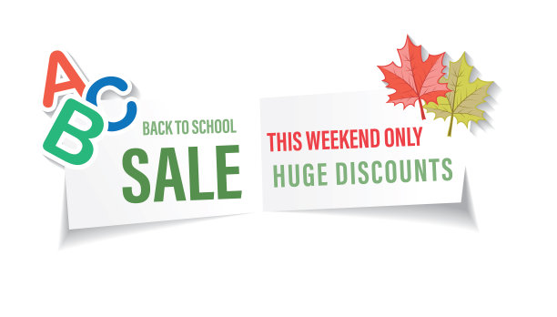 回到学校销售横幅贴纸图片下载