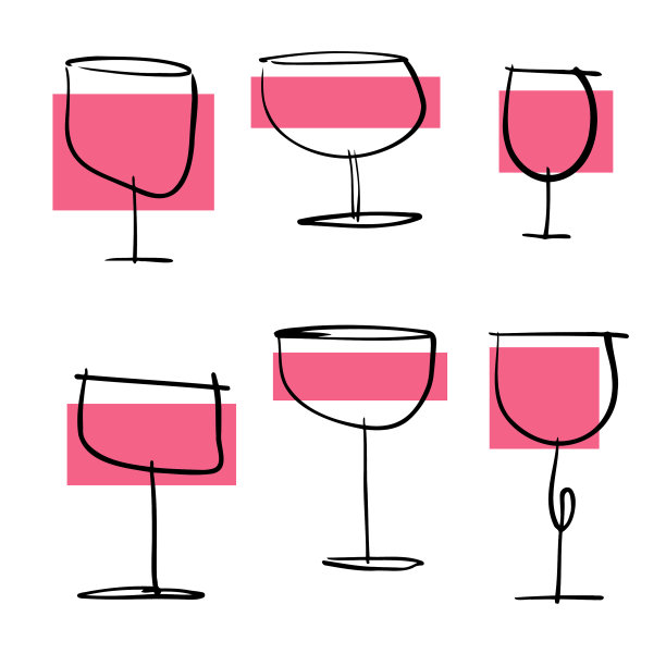 酒杯素描和涂鸦图片下载