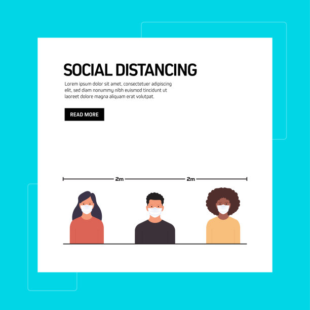 新常态概念-社会距离矢量图图片下载
