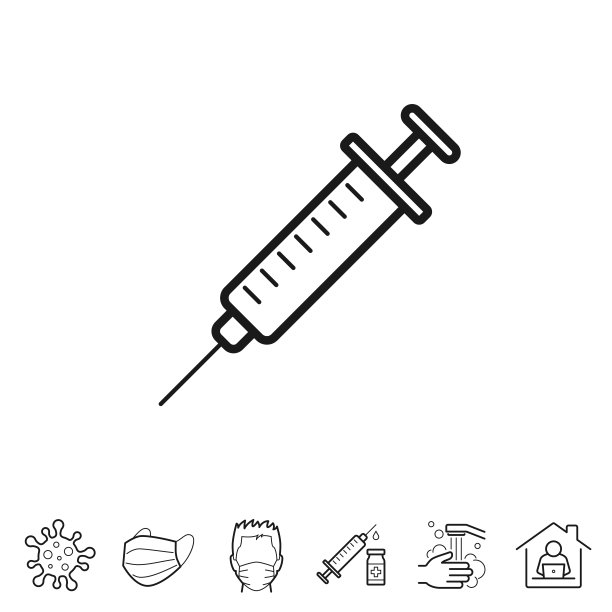 注射器。行图标-可编辑的笔画图片下载