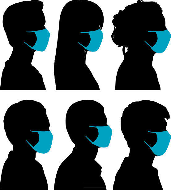 头像和面具剪影图片下载