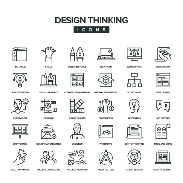 设计思维线图标集图片下载