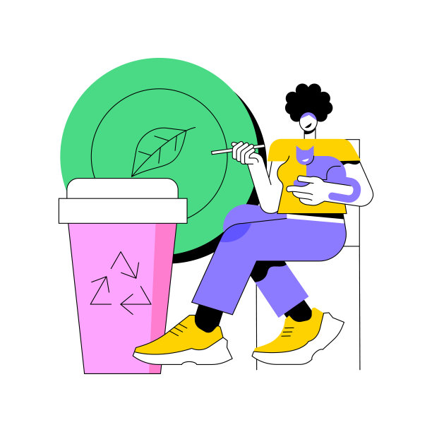 可生物降解一次性餐具抽象概念矢量插图。图片下载