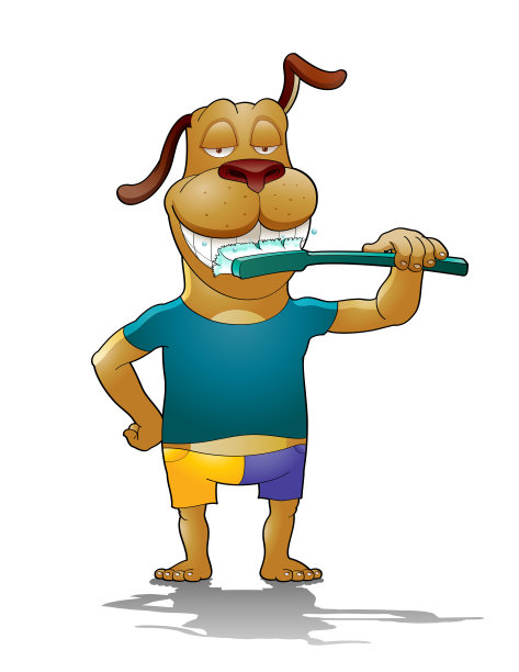 狗刷牙图片下载