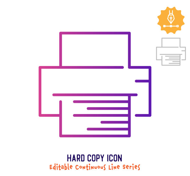 硬拷贝连续线可编辑的笔画线图片下载