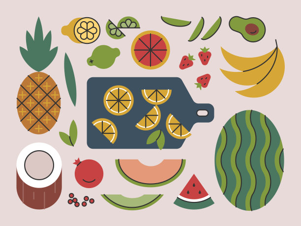 鲜果砧板亮线系列图片下载