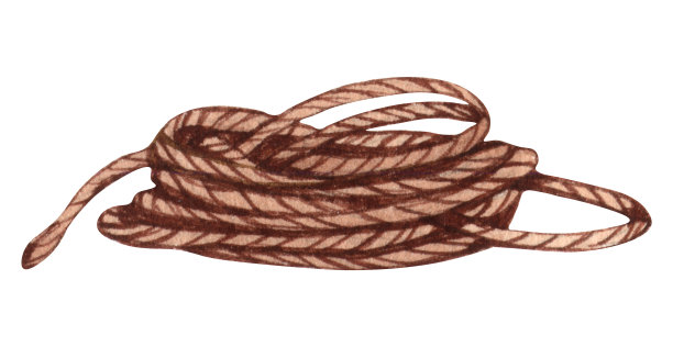 水彩绳，海结，横缆。海洋剪纸艺术。图片下载