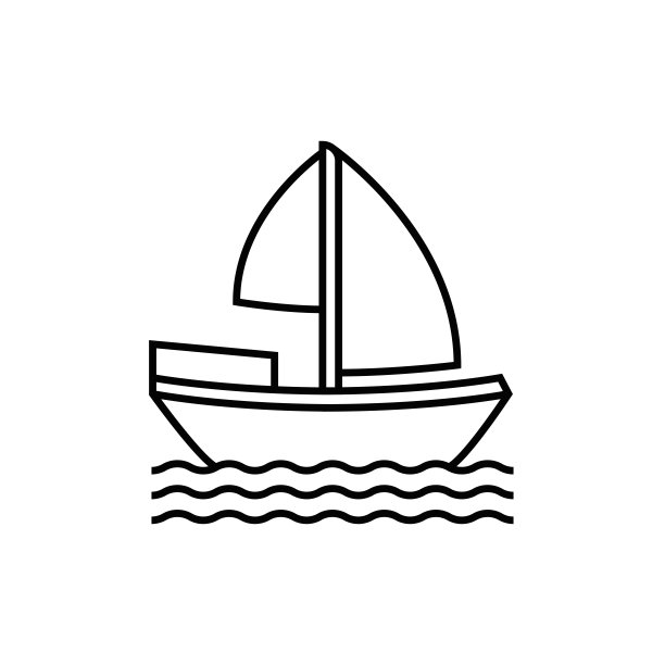 游艇旅游和假日线路图标图片下载