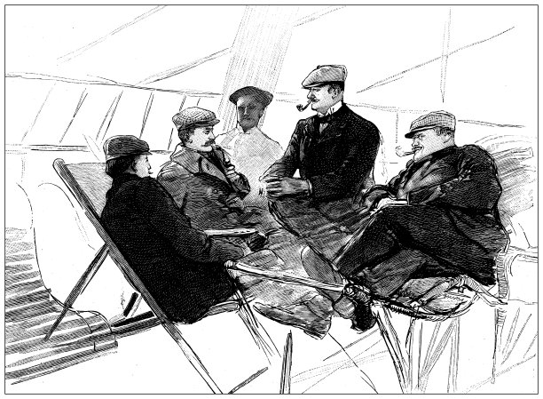 古董插图:亨利王子'Orléans在吉布提的“伊拉瓦底”号上图片下载