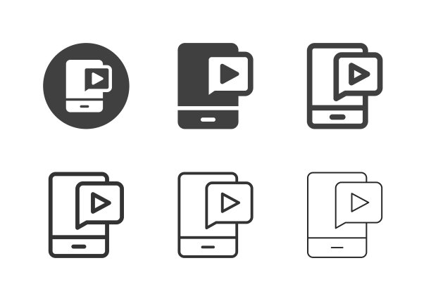 移动视频内容图标-多系列图片下载