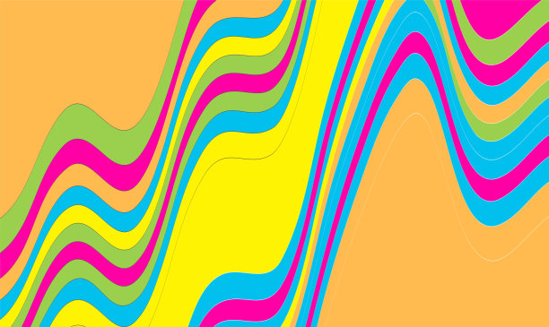 彩色剪纸风格波浪条纹图案背景图片下载