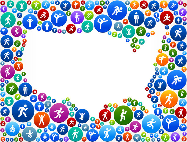 美国健康积极生活方式矢量按钮模式图片下载