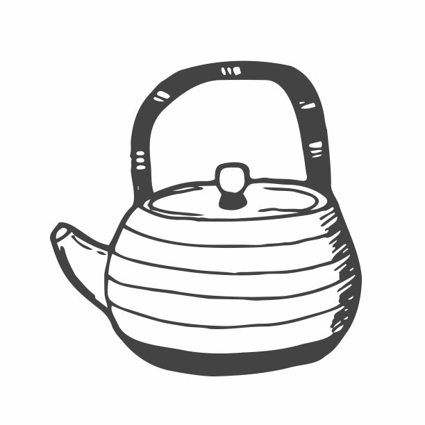 茶壶涂鸦：下午茶或茶道概念矢量图图片下载
