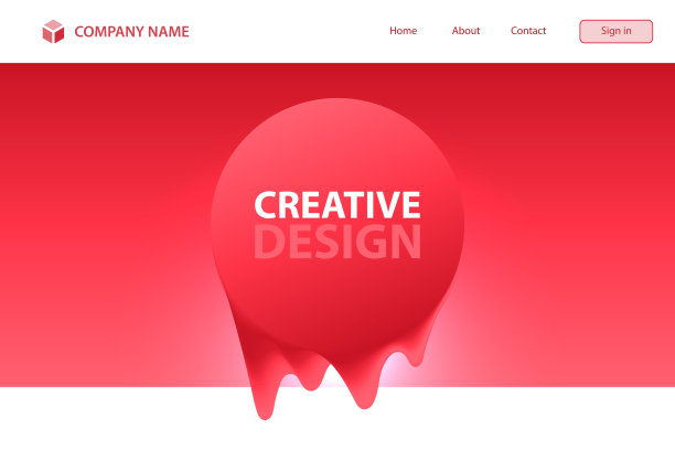 登陆页面模板-抽象设计-红色液体形状-时髦的背景图片下载