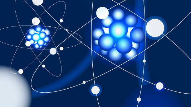未来的科学矢量插图-原子在宏观世界。图片下载