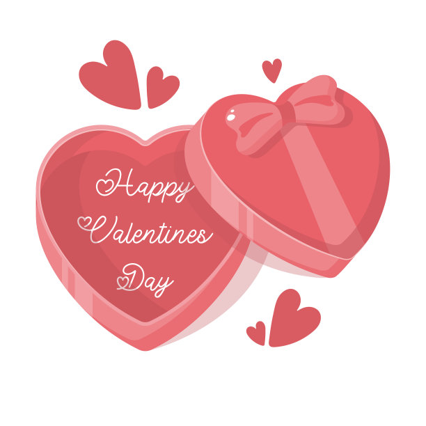 情人节快乐插画，平面设计。图片下载