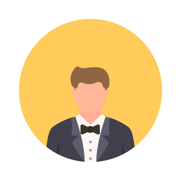 服务员阿凡达扁平图标。平面矢量插图符号设计元素图片下载