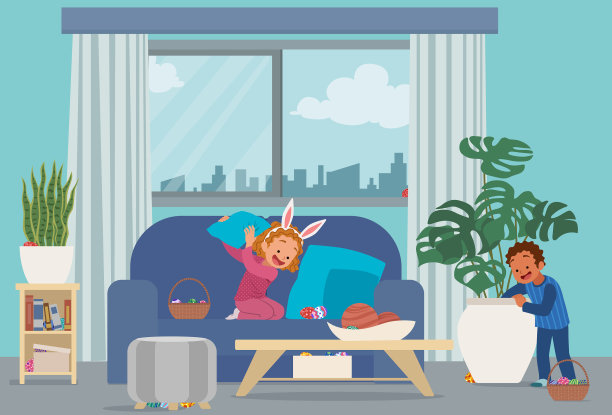 室内寻找复活节彩蛋图片下载