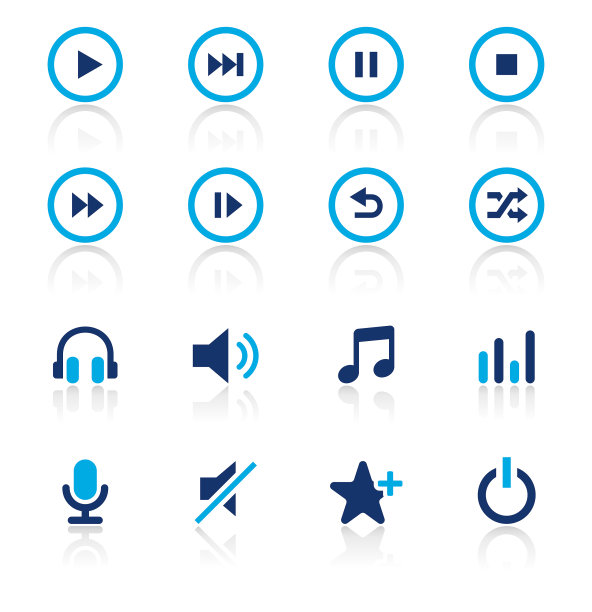 音频和媒体两种颜色图标设置图片下载