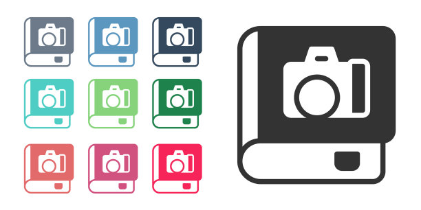 黑色相册画廊图标孤立在白色图片下载